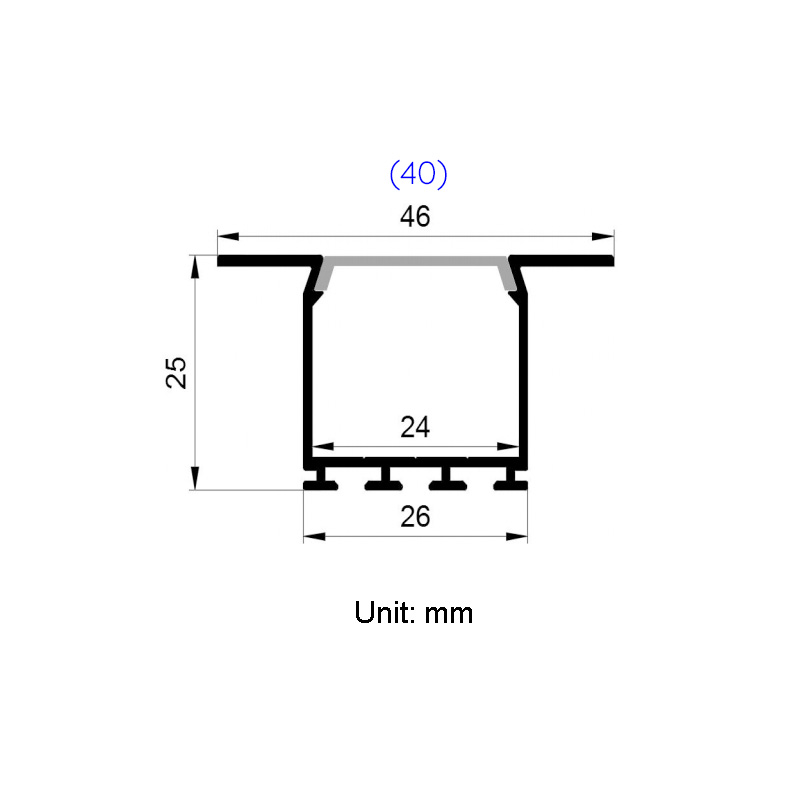 Recessed Drywall LED Diffuser Channel For 20mm Double Row LED Light Strip Recessed Drywall LED Diffuser Channel For 20mm Double Row LED Light Strip